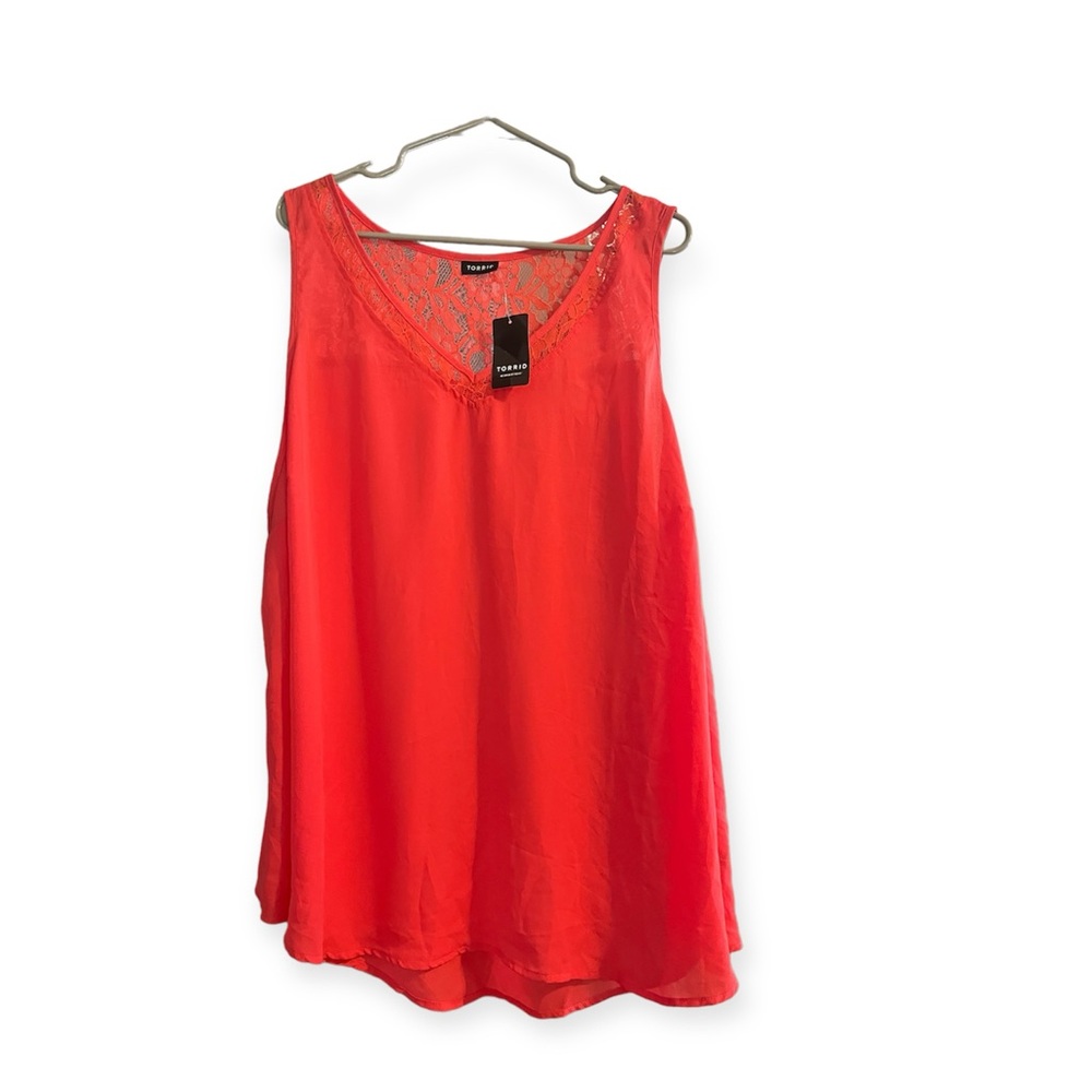 NWT TORRID Hot Pink Lace Trim Tank Top Size 4X
